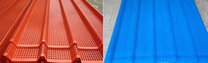 Five peaks type dust board in red and blue color